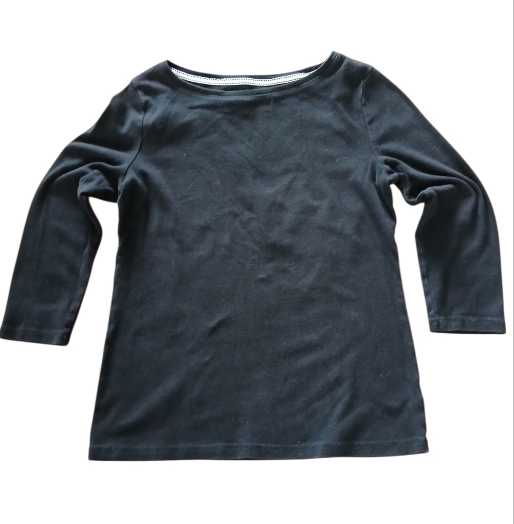 Talbots Women's Size Small 100% Cotton Black Cotton Top